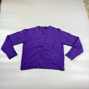 Hunters Run Knitted Sweater Womens Medium Purple Pure Wool Long Sleeve Crew Neck